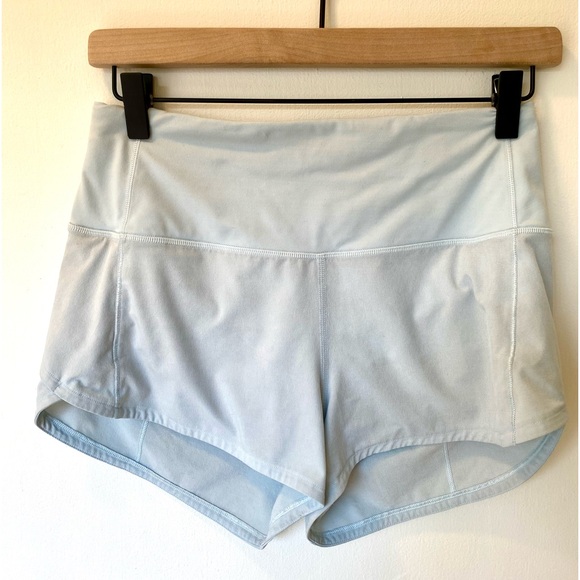 LuluLemon Speed Up High-Rise 2.5 inch Inseam Lined Shorts Pastel Blue Size 4 - Picture 2 of 7